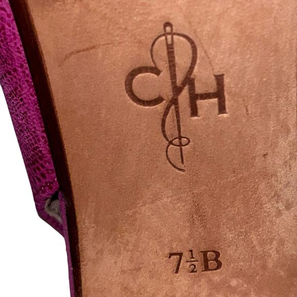 Cole Haan Air Talia Pink Snakeskin Peep Toe Slingback Heels Size 7.5B - Picture 4 of 8